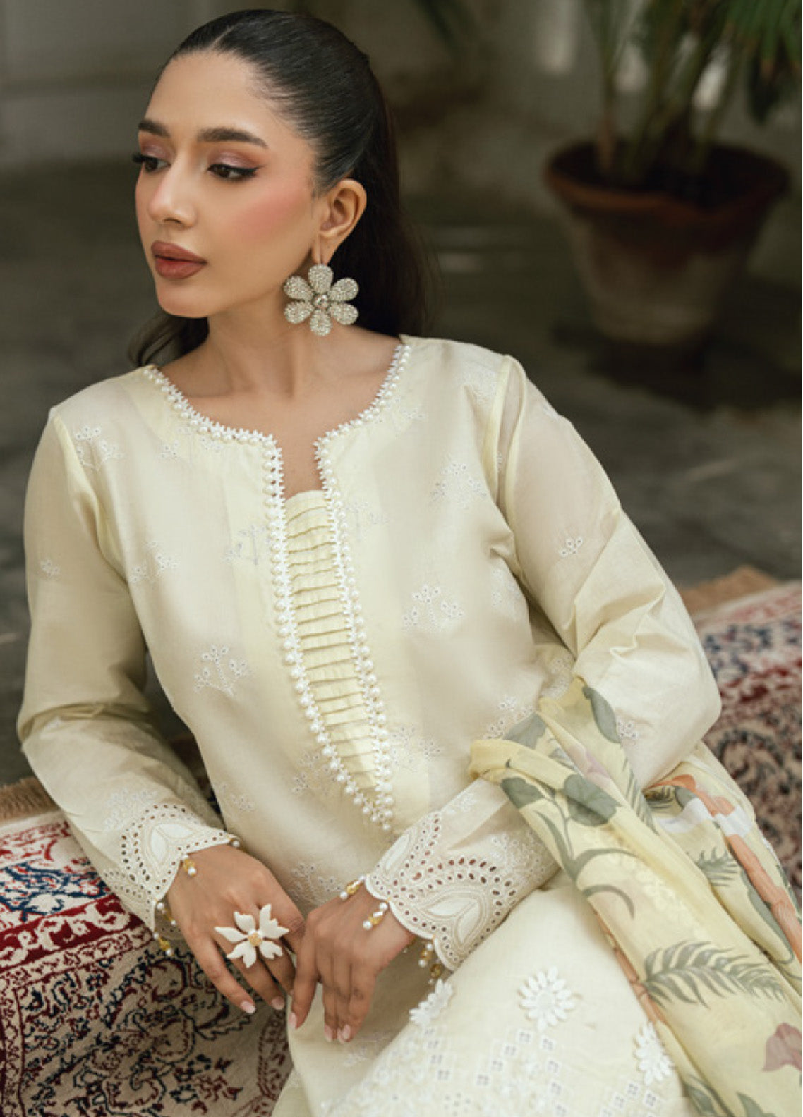 Al Zohaib Embroidered LaserKari Schiffli Suit Unstitched 3 Piece - AZ25LKP 05 Al Zohaib Embroidered LaserKari Schiffli Suit Unstitched 3 Piece - AZ25LKP 05