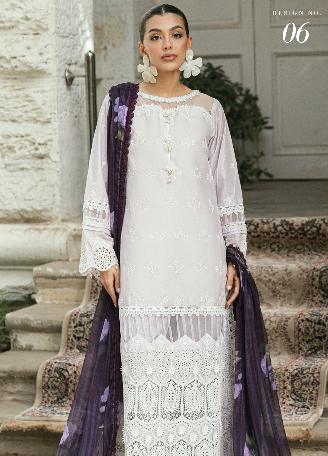 Al Zohaib Embroidered LaserKari Schiffli Suit Unstitched 3 Piece - AZ25LKP 06 Al Zohaib Embroidered LaserKari Schiffli Suit Unstitched 3 Piece - AZ25LKP 06