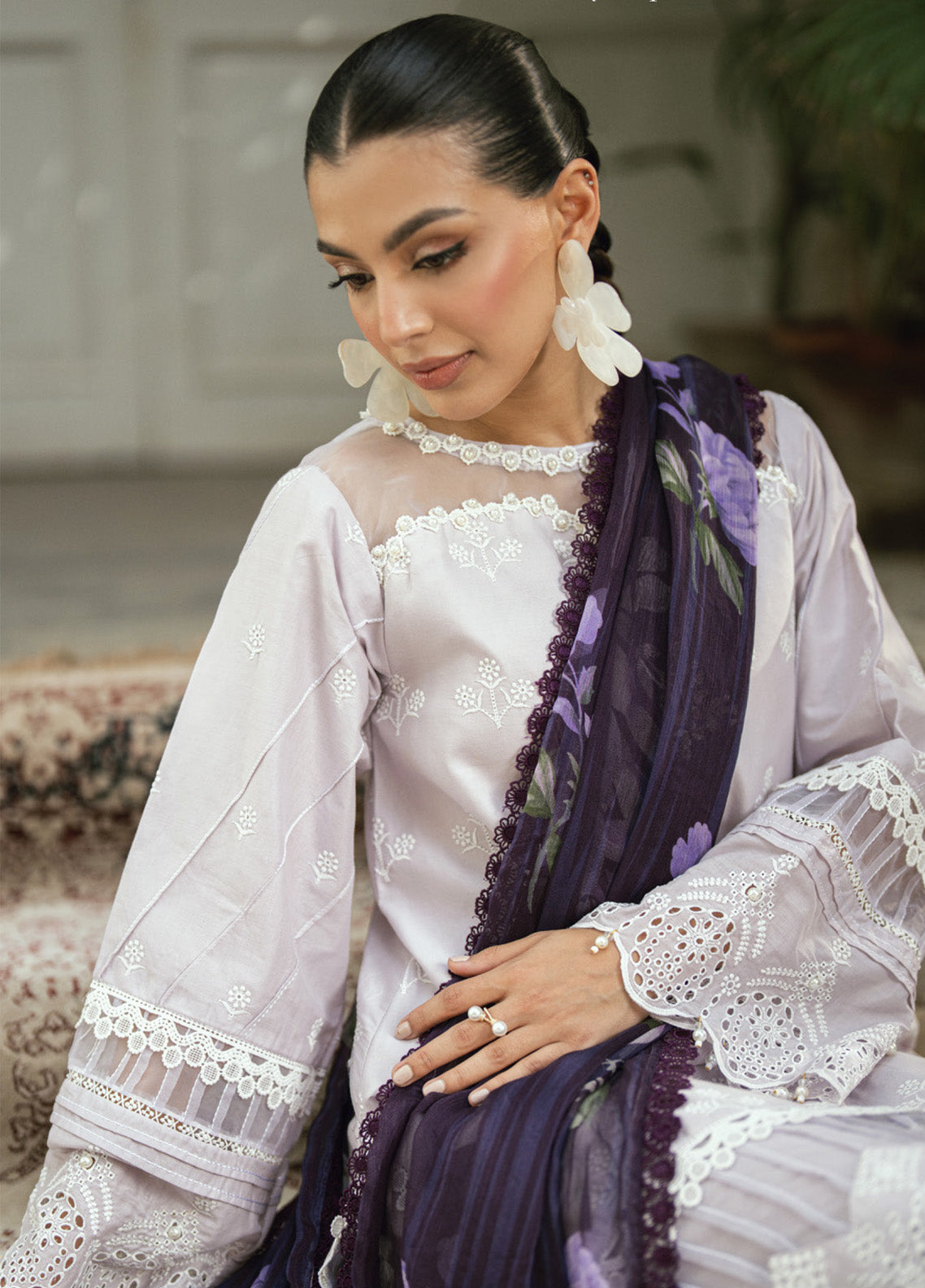 Al Zohaib Embroidered LaserKari Schiffli Suit Unstitched 3 Piece - AZ25LKP 06 Al Zohaib Embroidered LaserKari Schiffli Suit Unstitched 3 Piece - AZ25LKP 06