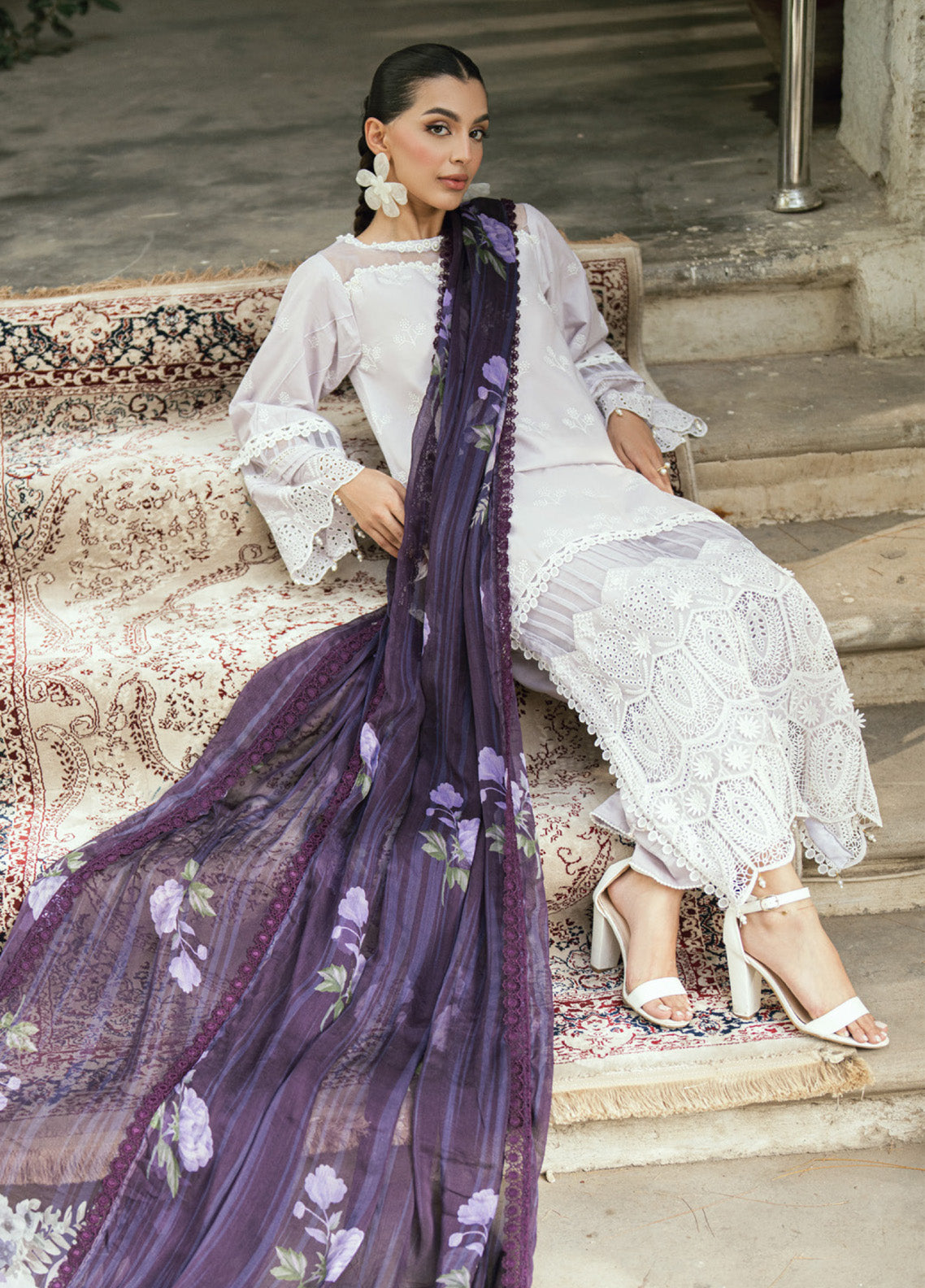 Al Zohaib Embroidered LaserKari Schiffli Suit Unstitched 3 Piece - AZ25LKP 06 Al Zohaib Embroidered LaserKari Schiffli Suit Unstitched 3 Piece - AZ25LKP 06