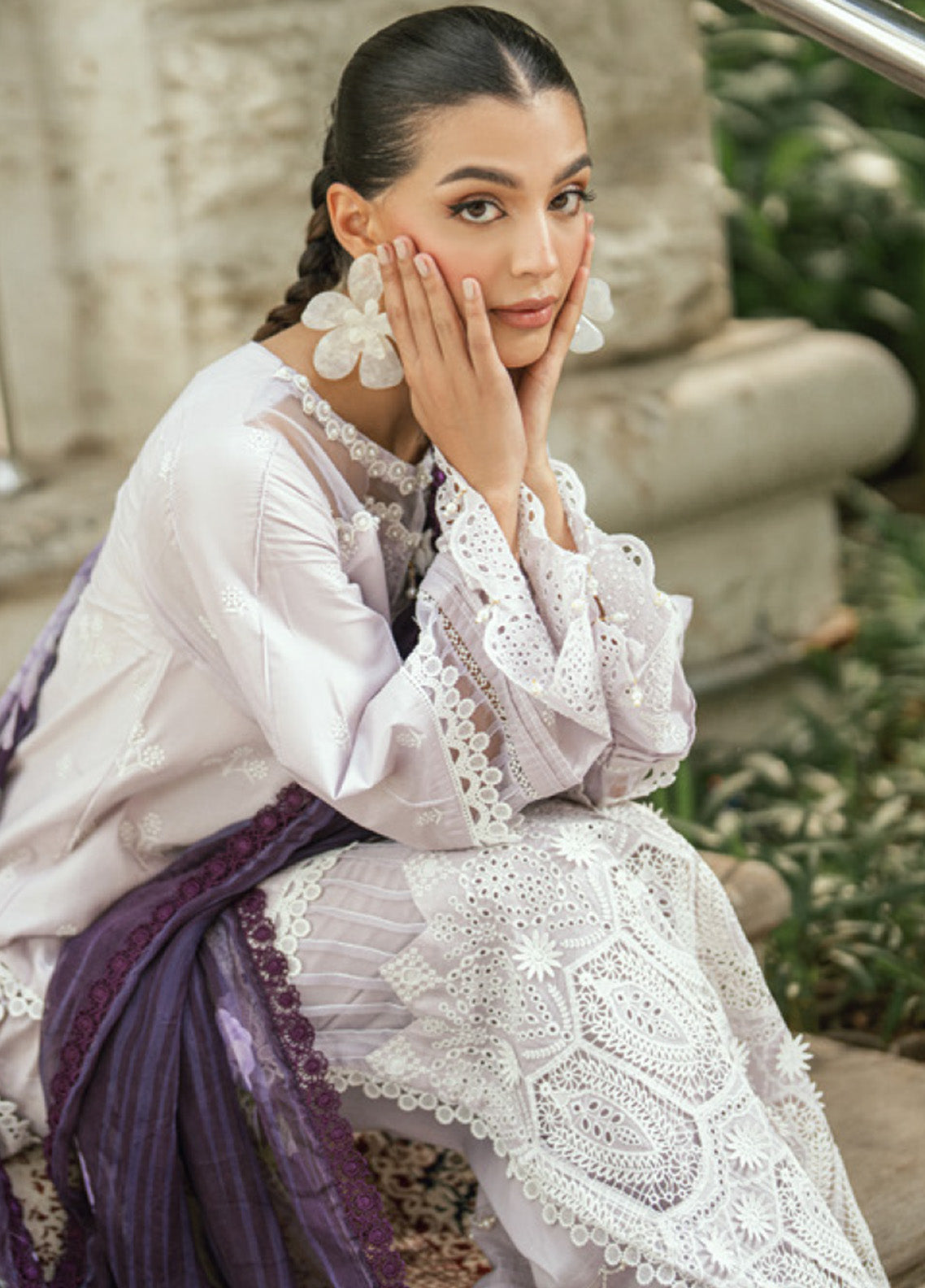 Al Zohaib Embroidered LaserKari Schiffli Suit Unstitched 3 Piece - AZ25LKP 06 Al Zohaib Embroidered LaserKari Schiffli Suit Unstitched 3 Piece - AZ25LKP 06