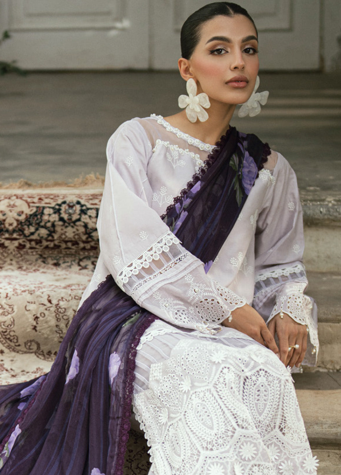 Al Zohaib Embroidered LaserKari Schiffli Suit Unstitched 3 Piece - AZ25LKP 06 Al Zohaib Embroidered LaserKari Schiffli Suit Unstitched 3 Piece - AZ25LKP 06