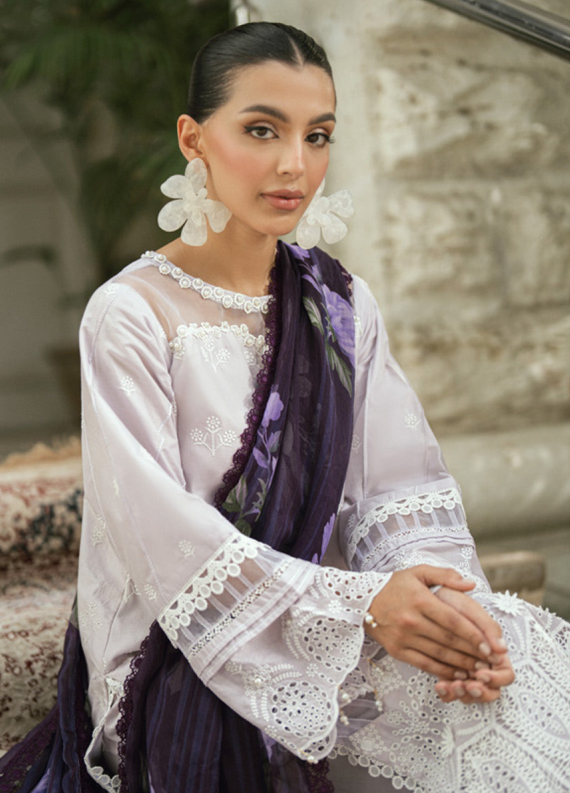 Al Zohaib Embroidered LaserKari Schiffli Suit Unstitched 3 Piece - AZ25LKP 06 Al Zohaib Embroidered LaserKari Schiffli Suit Unstitched 3 Piece - AZ25LKP 06