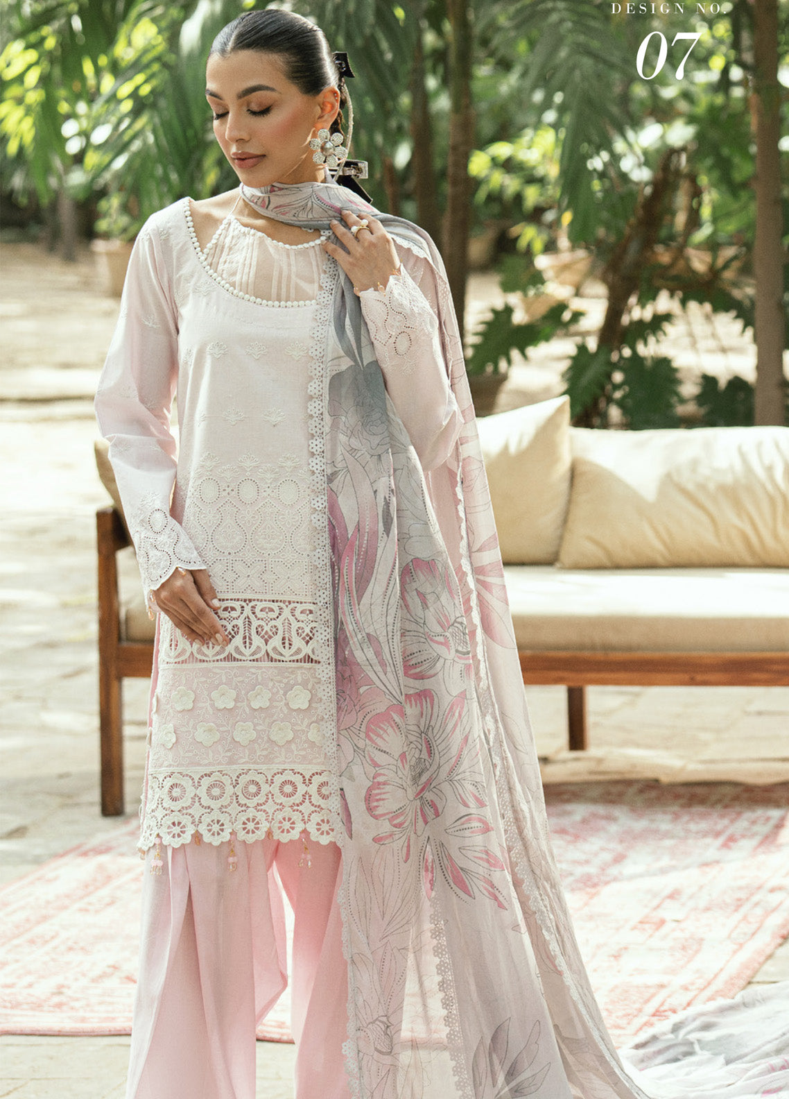 Al Zohaib Embroidered LaserKari Schiffli Suit Unstitched 3 Piece - AZ25LKP 07 Al Zohaib Embroidered LaserKari Schiffli Suit Unstitched 3 Piece - AZ25LKP 07