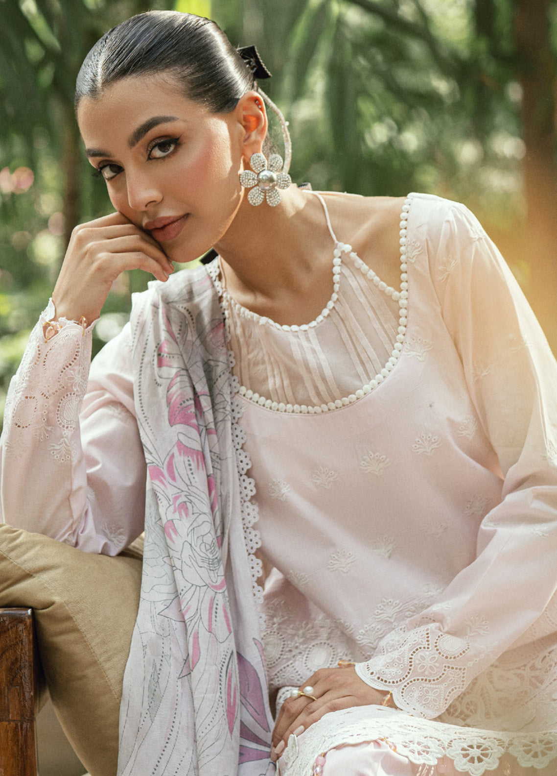 Al Zohaib Embroidered LaserKari Schiffli Suit Unstitched 3 Piece - AZ25LKP 07 Al Zohaib Embroidered LaserKari Schiffli Suit Unstitched 3 Piece - AZ25LKP 07