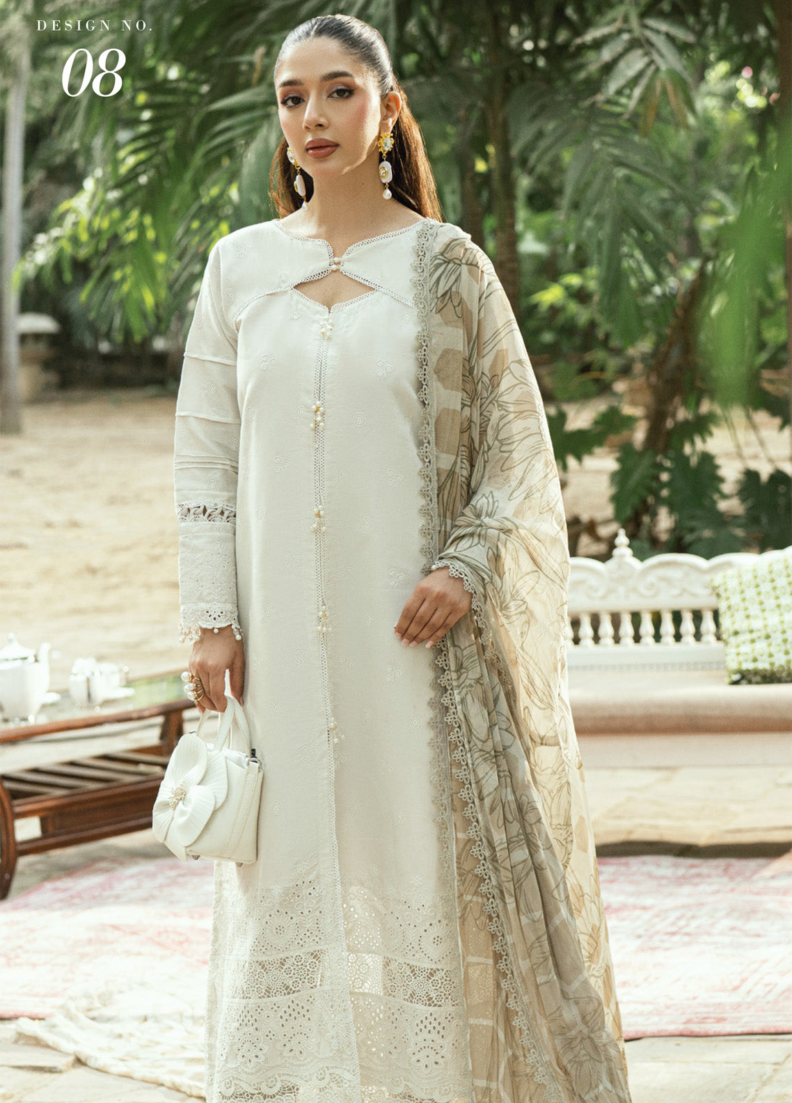 Al Zohaib Embroidered LaserKari Schiffli Suit Unstitched 3 Piece - AZ25LKP 08 Al Zohaib Embroidered LaserKari Schiffli Suit Unstitched 3 Piece - AZ25LKP 08