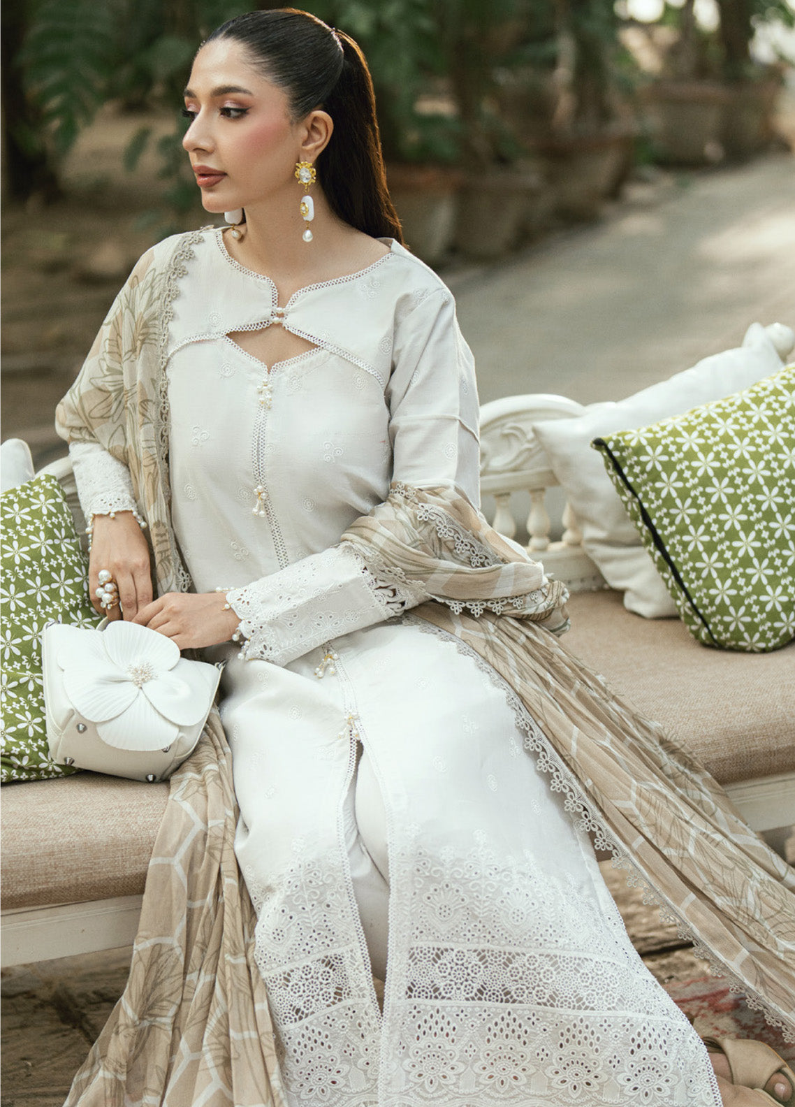 Al Zohaib Embroidered LaserKari Schiffli Suit Unstitched 3 Piece - AZ25LKP 08 Al Zohaib Embroidered LaserKari Schiffli Suit Unstitched 3 Piece - AZ25LKP 08