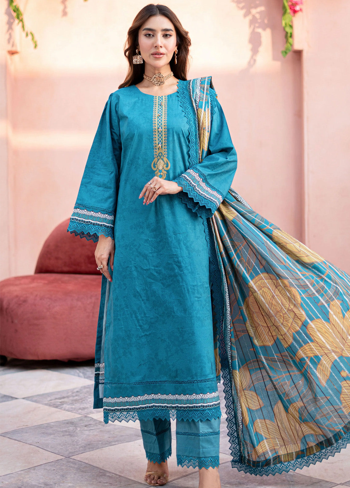 Al Zohaib Printed Cambric Suits Unstitched 3 Piece - AZ24CBP CPL-24-10 Al Zohaib Printed Cambric Suits Unstitched 3 Piece - AZ24CBP CPL-24-10