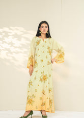 Allure Kaftan By Amani Pret Printed Lawn 1 Piece Stitched Kurti AP26AKP D-UR-1111 LUSTRE Yellow - Front View