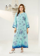Allure Kaftan By Amani Pret Printed Lawn 1 Piece Stitched Kurti AP26AKP D-UR-1113 VELOUR Aqua - Front View