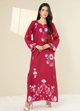 Allure Kaftan By Amani Pret Printed Lawn 1 Piece Stitched Kurti AP26AKP D-UR-1115 ENVY Maroon - Front View