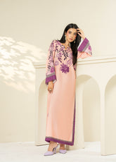 Allure Kaftan By Amani Pret Printed Lawn 1 Piece Stitched Kurti AP26AKP D-UR-1120 SWAY Peach - Front View