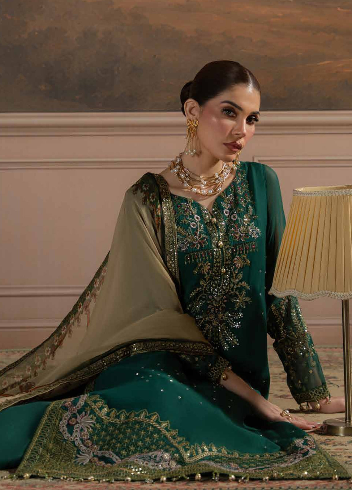 Amaya By Nureh Luxury Embroidered Chiffon 3 Piece Unstitched Suit NU26ALECV2 D-AM-44 Amaya By Nureh Luxury Embroidered Chiffon 3 Piece Unstitched Suit NU26ALECV2 D-AM-44