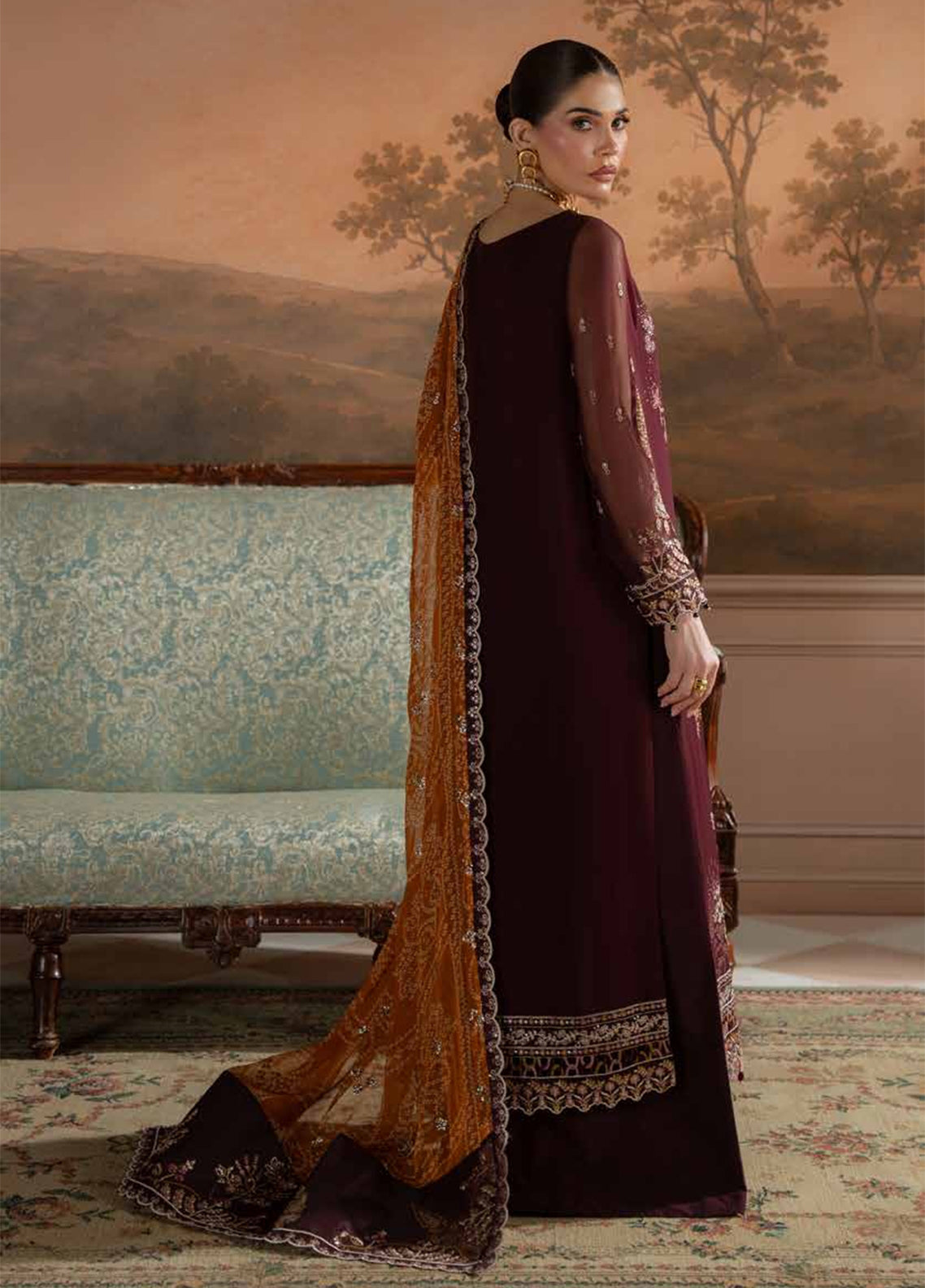 Amaya By Nureh Luxury Embroidered Chiffon 3 Piece Unstitched Suit NU26ALECV2 D-AM-47 Amaya By Nureh Luxury Embroidered Chiffon 3 Piece Unstitched Suit NU26ALECV2 D-AM-47