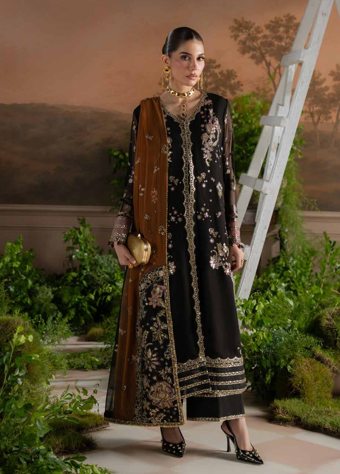 Amaya By Nureh Luxury Embroidered Chiffon 3 Piece Unstitched Suit NU26ALECV2 D-AM-48 Amaya By Nureh Luxury Embroidered Chiffon 3 Piece Unstitched Suit NU26ALECV2 D-AM-48