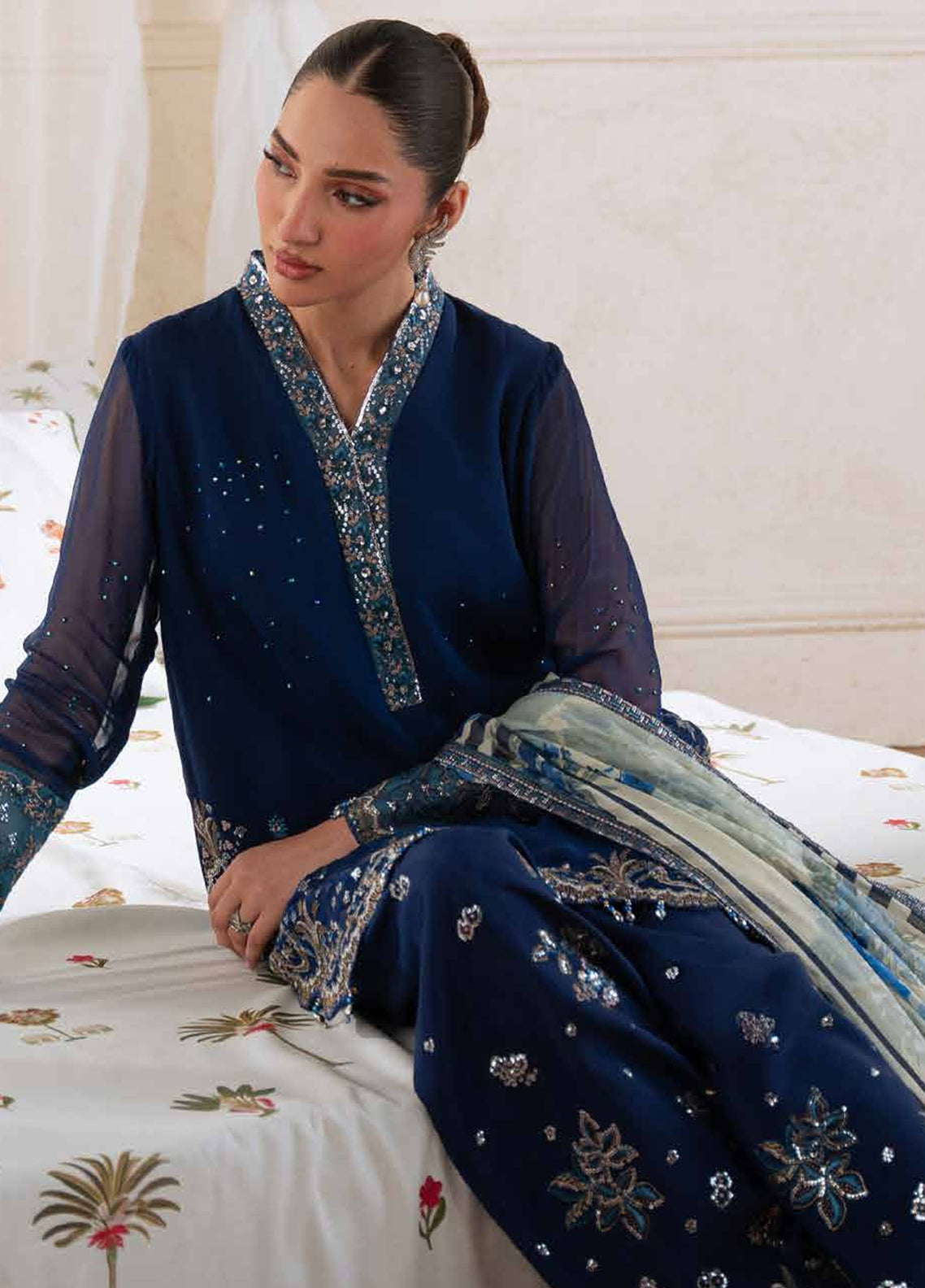 Amaya By Nureh Luxury Embroidered Chiffon 3 Piece Unstitched Suit NU26ALEC D-AM-37 Amaya By Nureh Luxury Embroidered Chiffon 3 Piece Unstitched Suit NU26ALEC D-AM-37