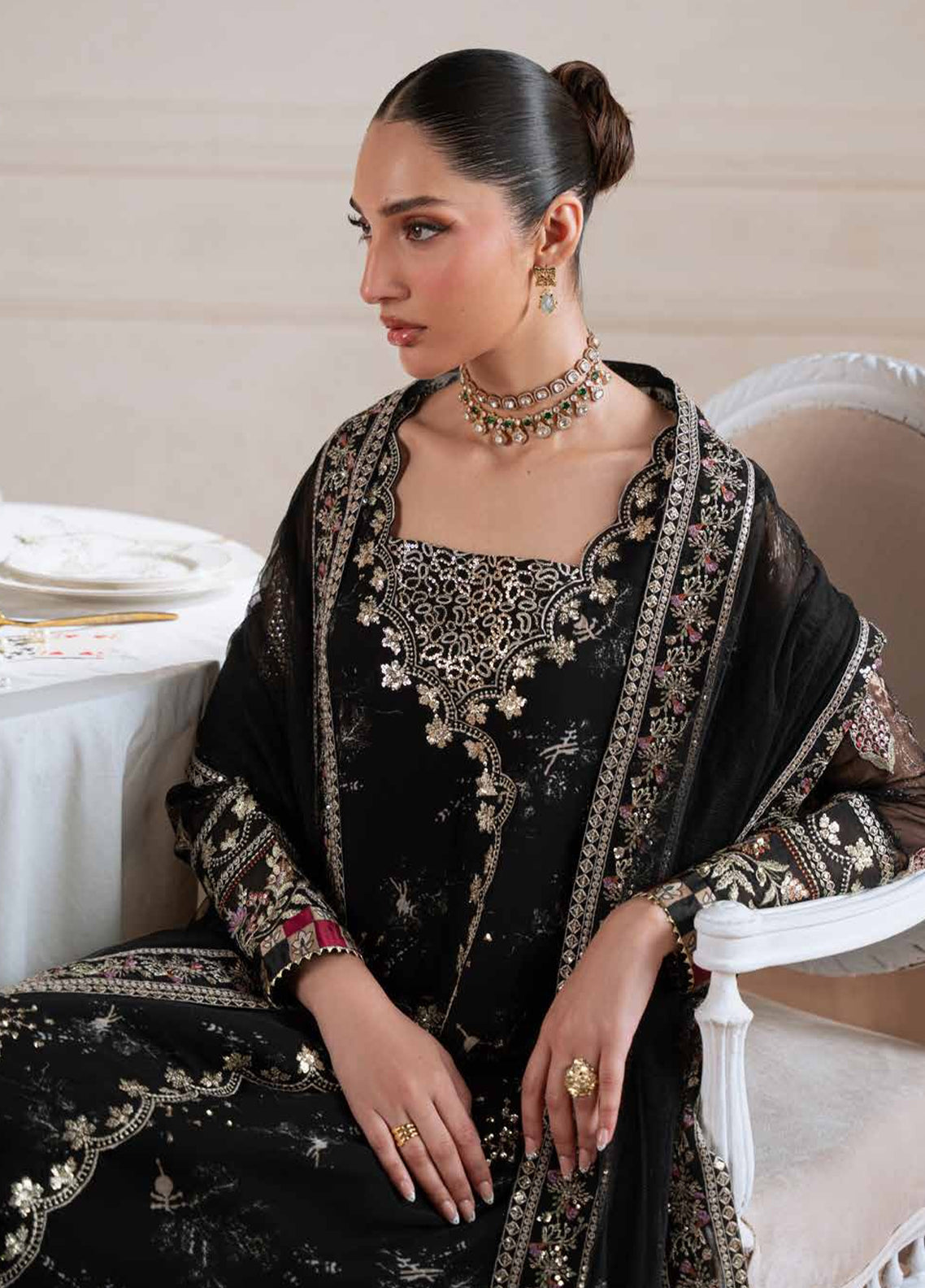 Amaya By Nureh Luxury Embroidered Chiffon 3 Piece Unstitched Suit NU26ALEC D-AM-42 Amaya By Nureh Luxury Embroidered Chiffon 3 Piece Unstitched Suit NU26ALEC D-AM-42