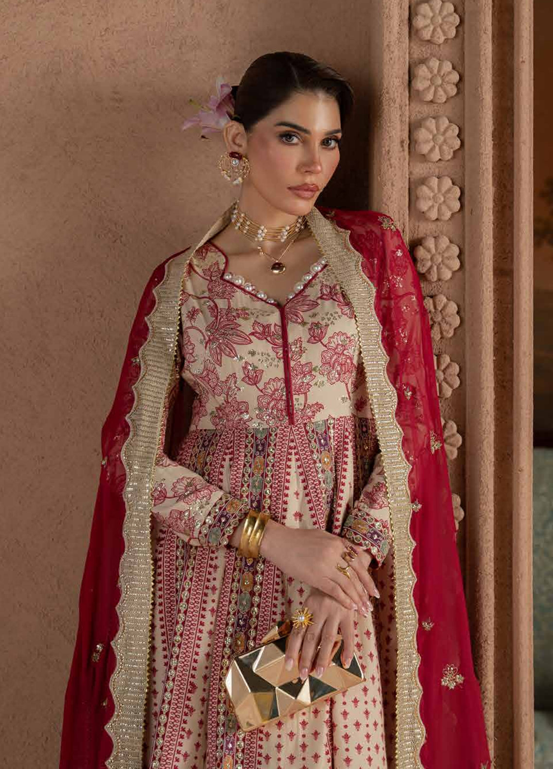 Amaya By Nureh Luxury Embroidered Raw Silk 3 Piece Unstitched Suit NU26ALECV2 D-AM-46 Amaya By Nureh Luxury Embroidered Raw Silk 3 Piece Unstitched Suit NU26ALECV2 D-AM-46