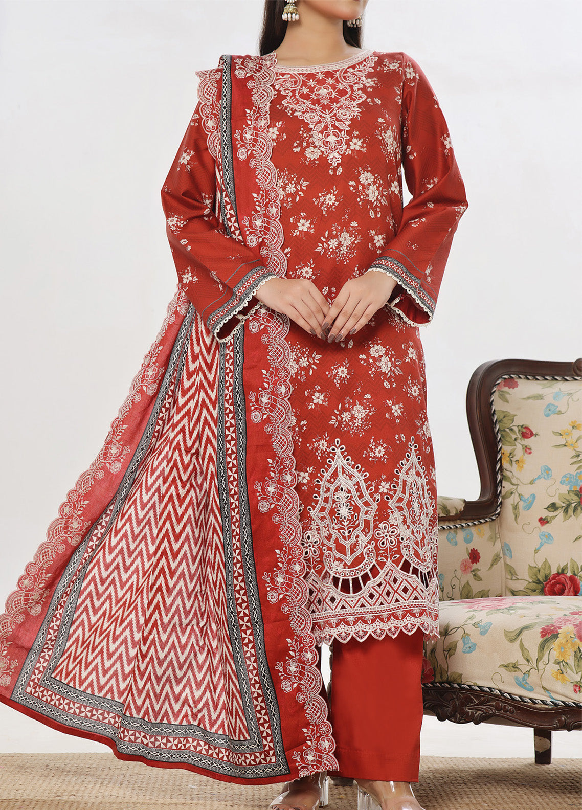 Anmol By VS Textile Embroidered Cottel Suits Unstitched 3 Piece - VS24AC2 570 Anmol By VS Textile Embroidered Cottel Suits Unstitched 3 Piece - VS24AC2 570