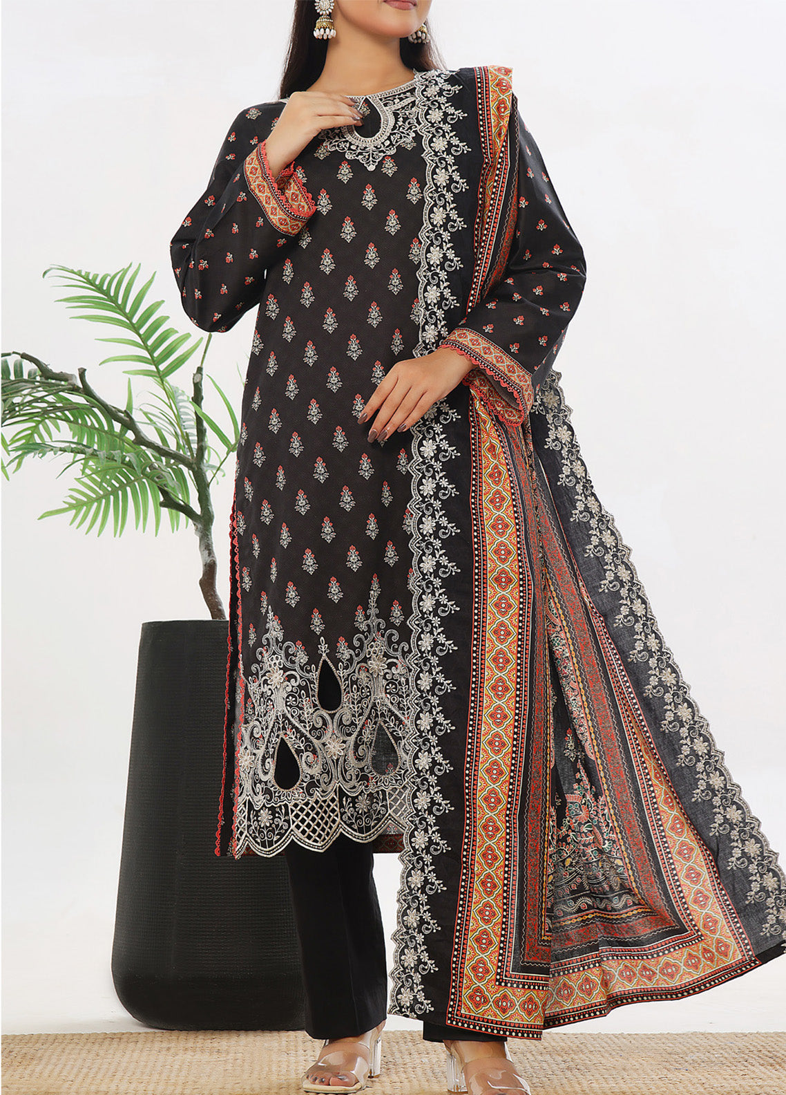 Anmol By VS Textile Embroidered Cottel Suits Unstitched 3 Piece - VS24AC2 572 Anmol By VS Textile Embroidered Cottel Suits Unstitched 3 Piece - VS24AC2 572