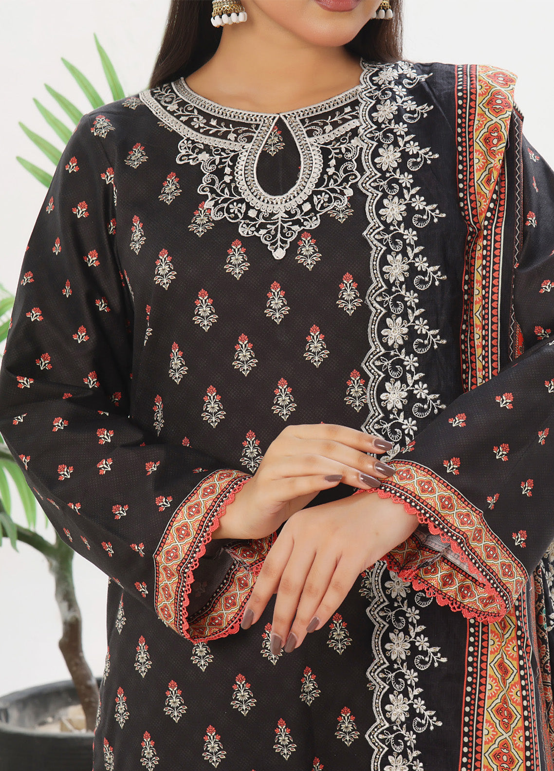 Anmol By VS Textile Embroidered Cottel Suits Unstitched 3 Piece - VS24AC2 572 Anmol By VS Textile Embroidered Cottel Suits Unstitched 3 Piece - VS24AC2 572