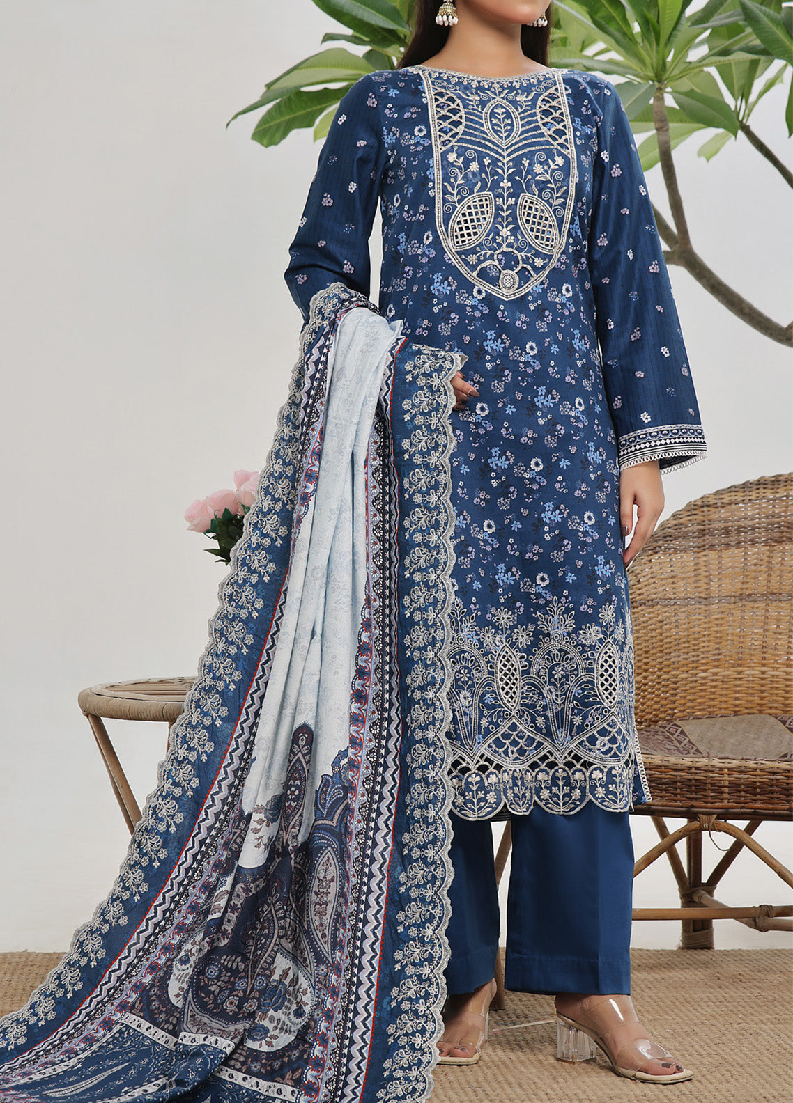 Anmol By VS Textile Embroidered Cottel Suits Unstitched 3 Piece - VS24AC2 574 Anmol By VS Textile Embroidered Cottel Suits Unstitched 3 Piece - VS24AC2 574