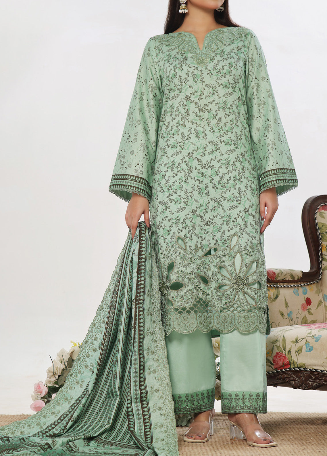 Anmol By VS Textile Embroidered Cottel Suits Unstitched 3 Piece - VS24AC2 577 Anmol By VS Textile Embroidered Cottel Suits Unstitched 3 Piece - VS24AC2 577