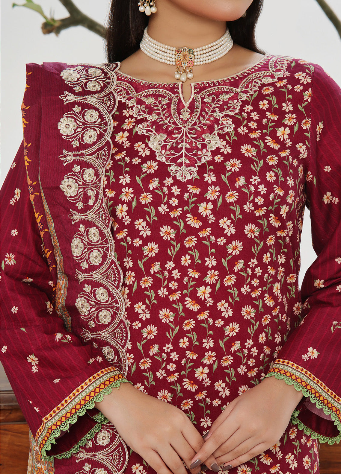 Anmol By VS Textile Embroidered Cottel Suits Unstitched 3 Piece - VS24AC2 578 Anmol By VS Textile Embroidered Cottel Suits Unstitched 3 Piece - VS24AC2 578