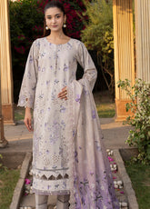 Applique Kari By Alzohaib Embroidered Lawn 3 Piece Unstitched Suit AZ26ACV3 D-09