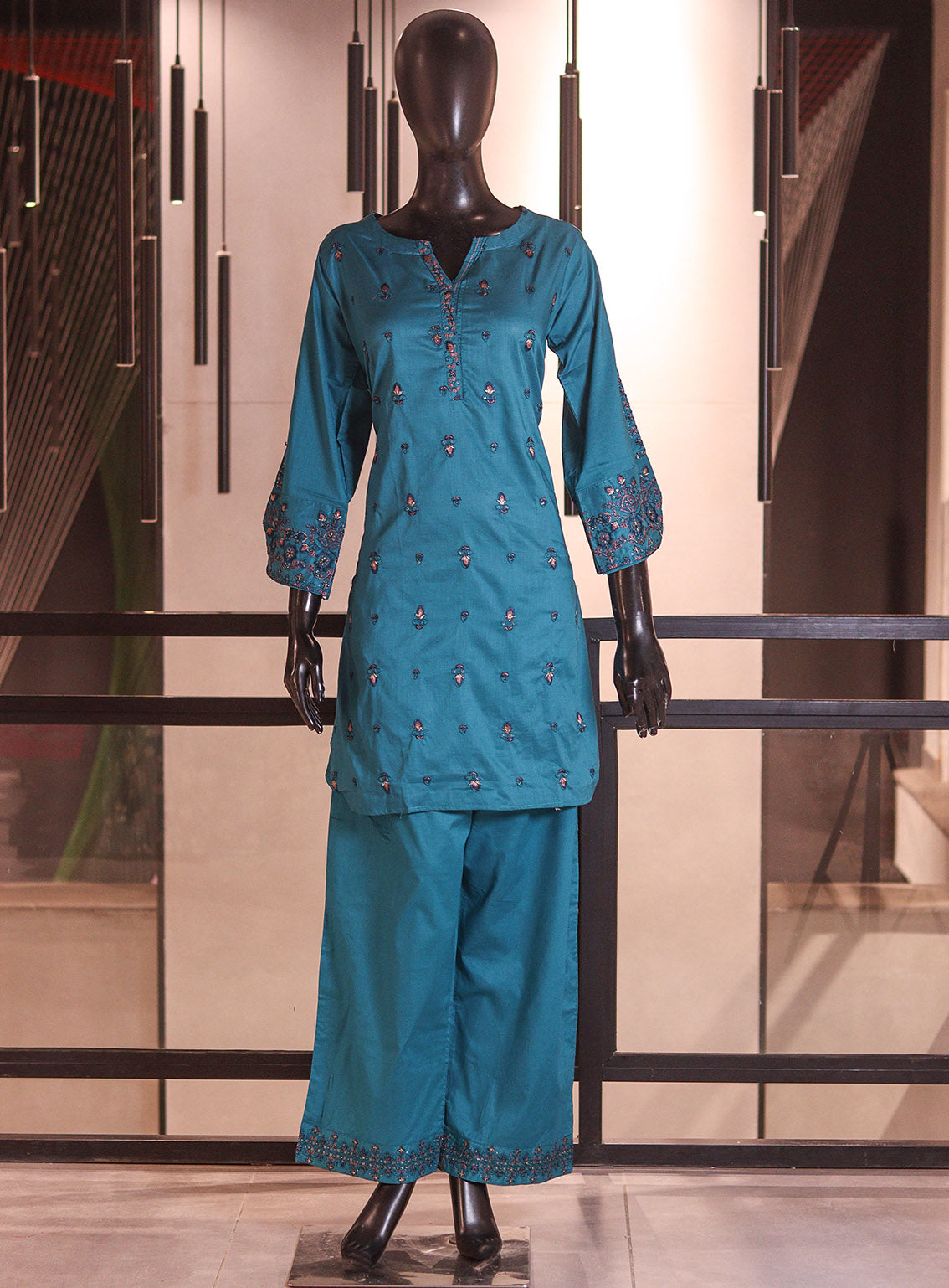 Aroob Embroidered Cotton Stitched 3 Piece Suit For Girls ARB26G D-0243-BL Aroob Embroidered Cotton Stitched 3 Piece Suit For Girls ARB26G D-0243-BL