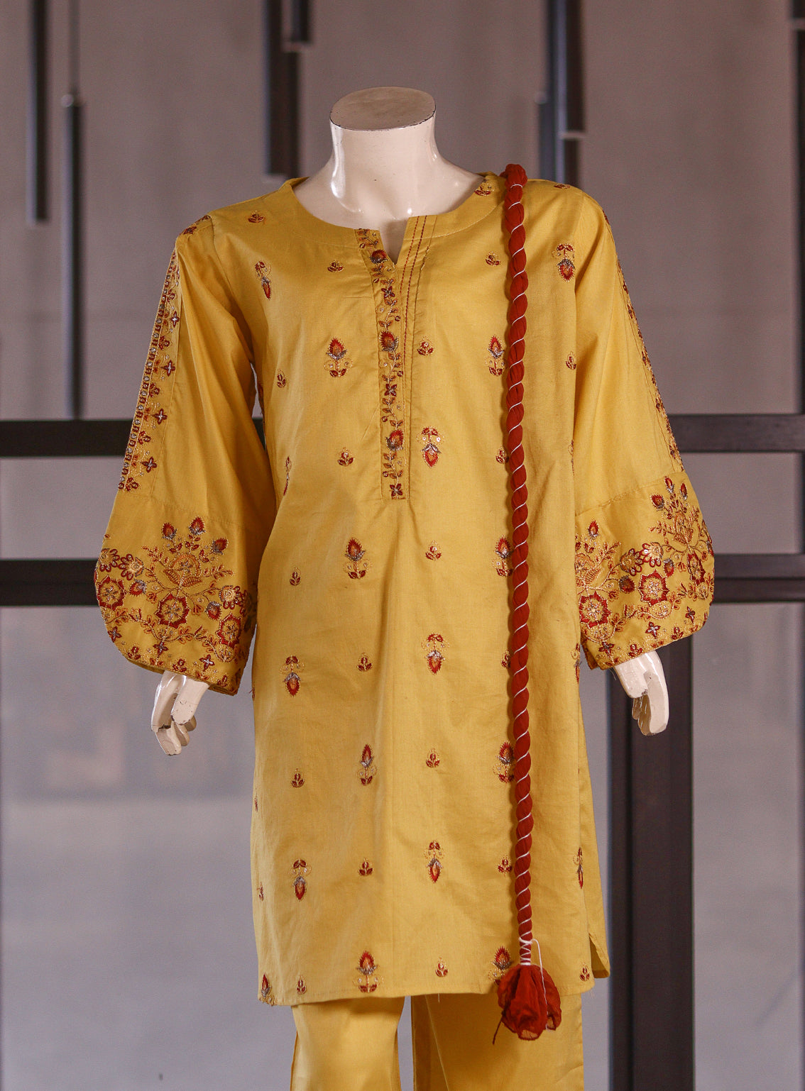 Aroob Fancy Cotton Stitched Suits - ARB25G 0242 MUSTARD Aroob Fancy Cotton Stitched Suits - ARB25G 0242 MUSTARD