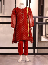 Aroob Fancy Embroidered Chiffon Suits Stitched 3 Piece - ARB25G 0198 MAROON