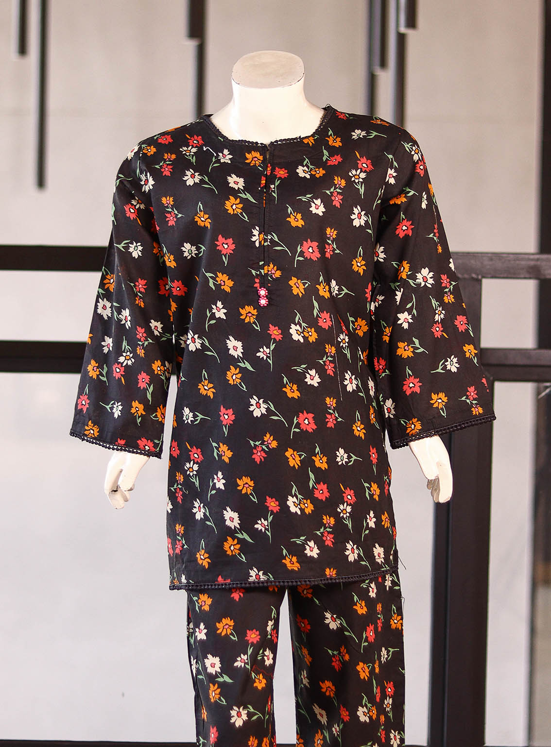 Aroob Fancy Embroidered Cotton Suits Stitched 2 Piece - ARB25G 0212 BLACK & MULTI Aroob Fancy Embroidered Cotton Suits Stitched 2 Piece - ARB25G 0212 BLACK & MULTI