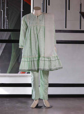 Aroob Fancy Embroidered Cotton Suits Stitched 3 Piece - ARB25G 0134 PISTA GREEN