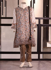 Aroob Fancy Embroidered Lawn Suits Stitched 3 Piece - ARB25G 0162 BEIGE