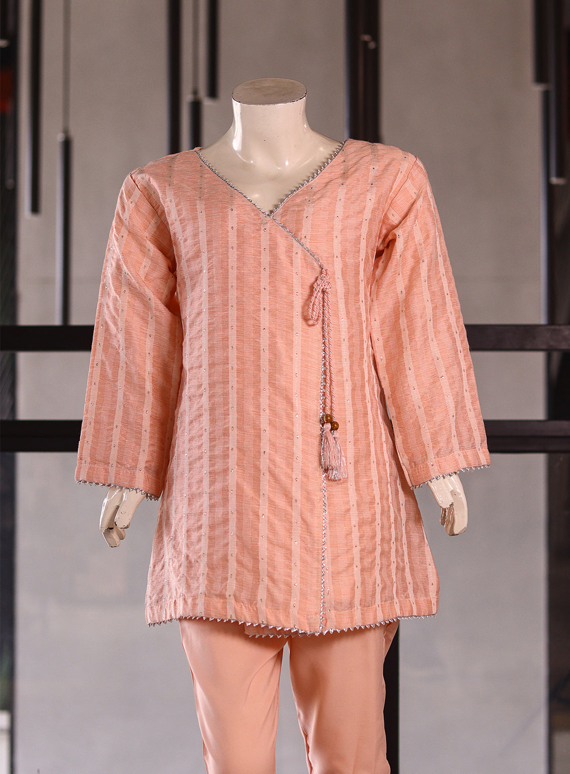 Aroob Fancy Khaadi Cotton Stitched Suits - ARB25G 0229 PEACH Aroob Fancy Khaadi Cotton Stitched Suits - ARB25G 0229 PEACH