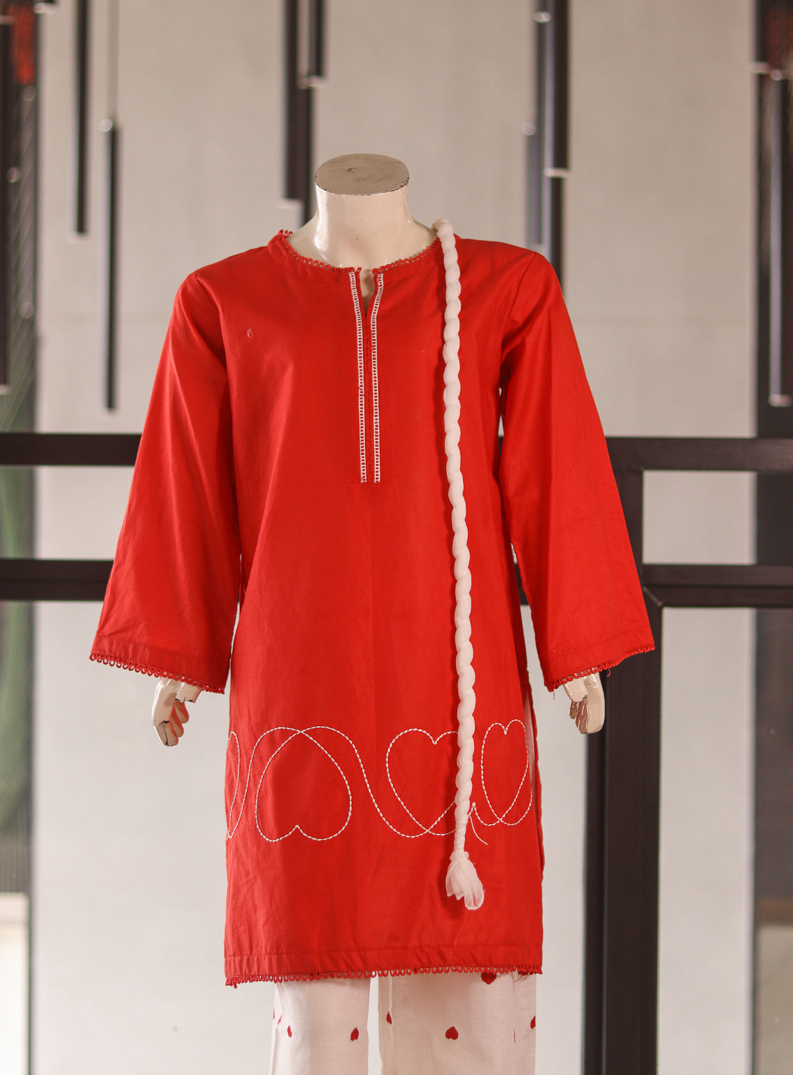 Aroob Embroidered Lawn Stitched 3 Piece Suit For Girls ARB26G D-0278-RD Aroob Embroidered Lawn Stitched 3 Piece Suit For Girls ARB26G D-0278-RD