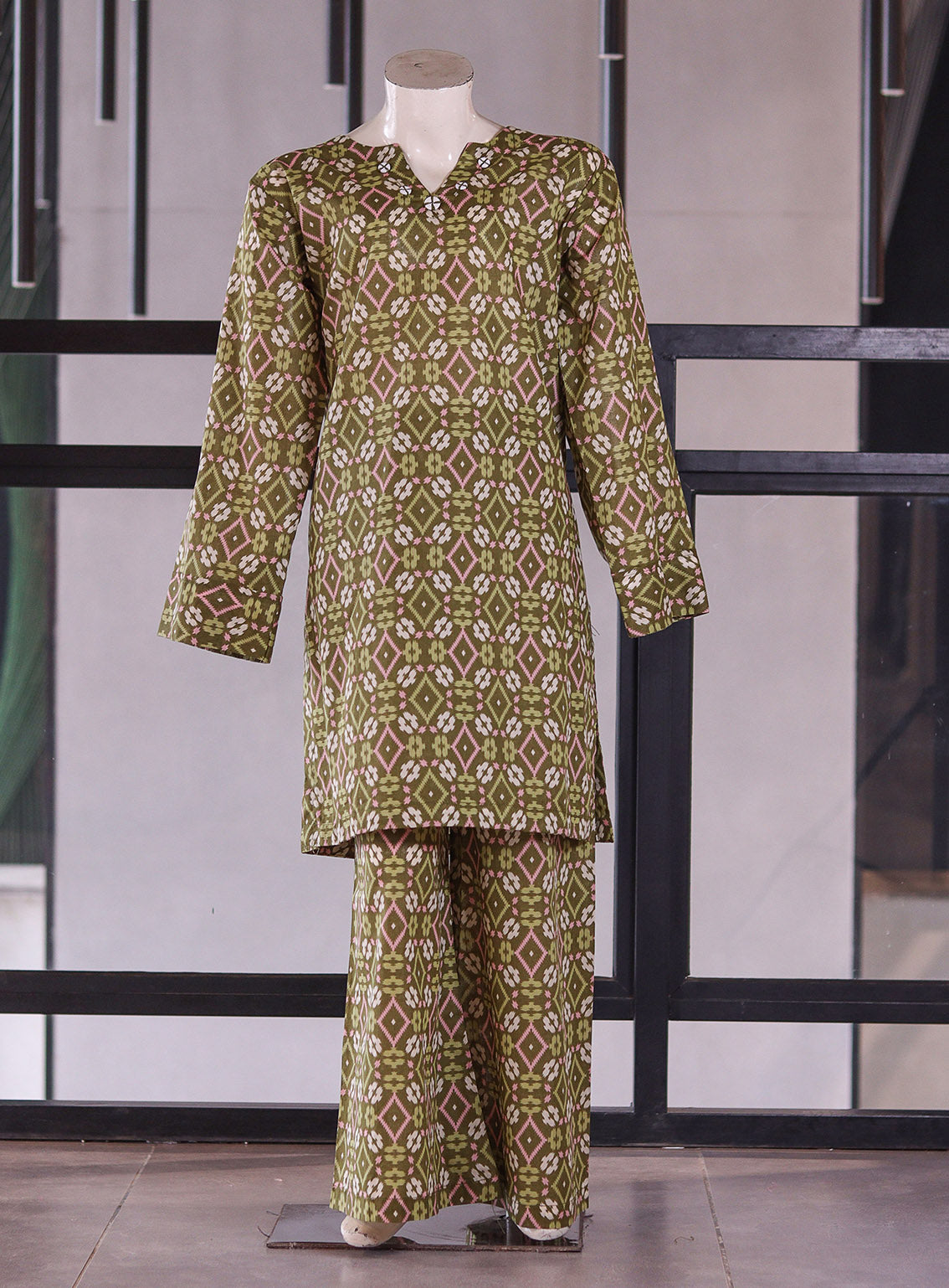Aroob Printed Cotton Stitched 3 Piece Suit For Girls ARB26G D-0334-LTGN Aroob Printed Cotton Stitched 3 Piece Suit For Girls ARB26G D-0334-LTGN