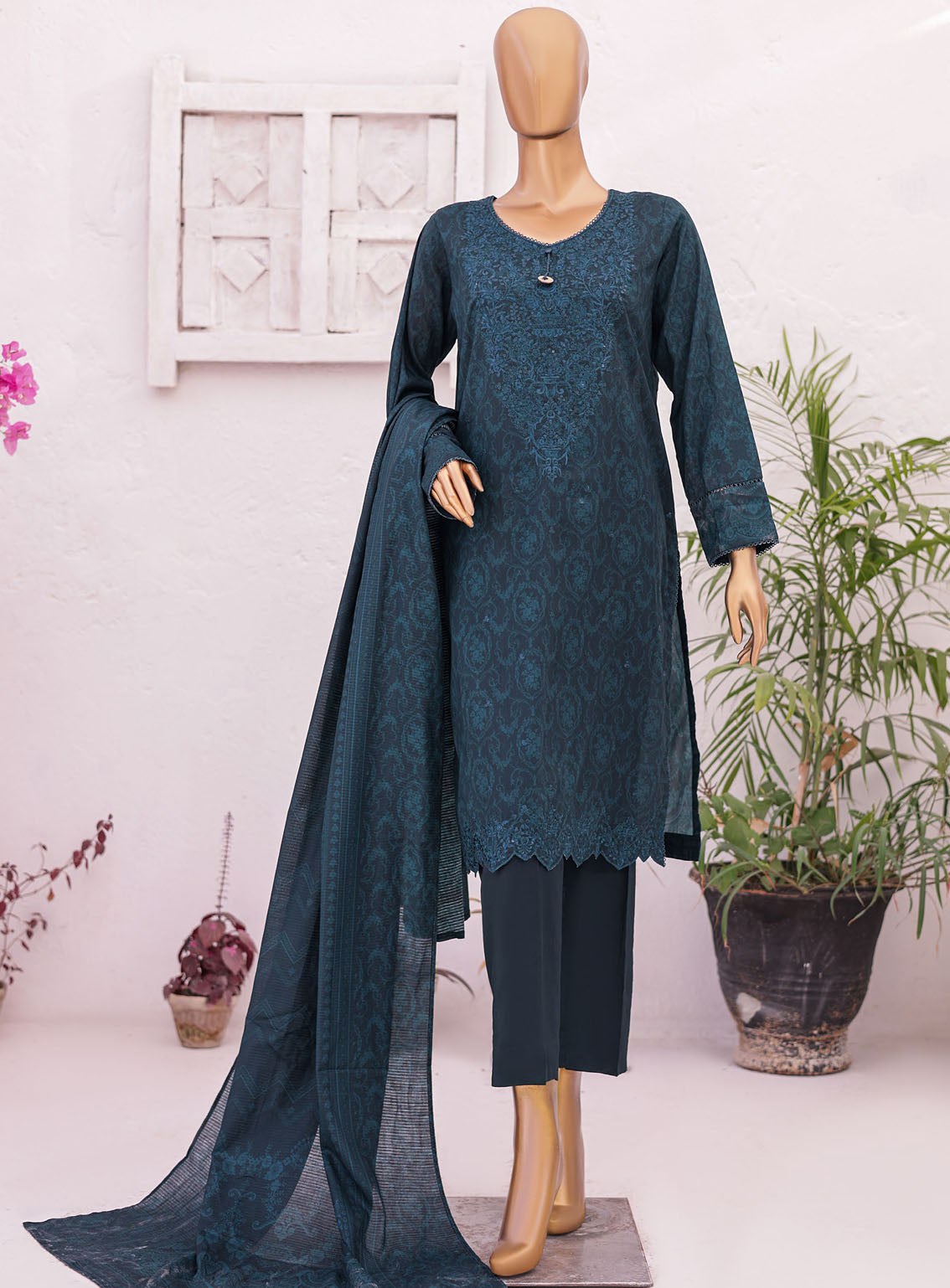 Asasa By HZ Textile Embroidered Lawn Suits Unstitched 3 Piece - HZ24AEL 60 Asasa By HZ Textile Embroidered Lawn Suits Unstitched 3 Piece - HZ24AEL 60