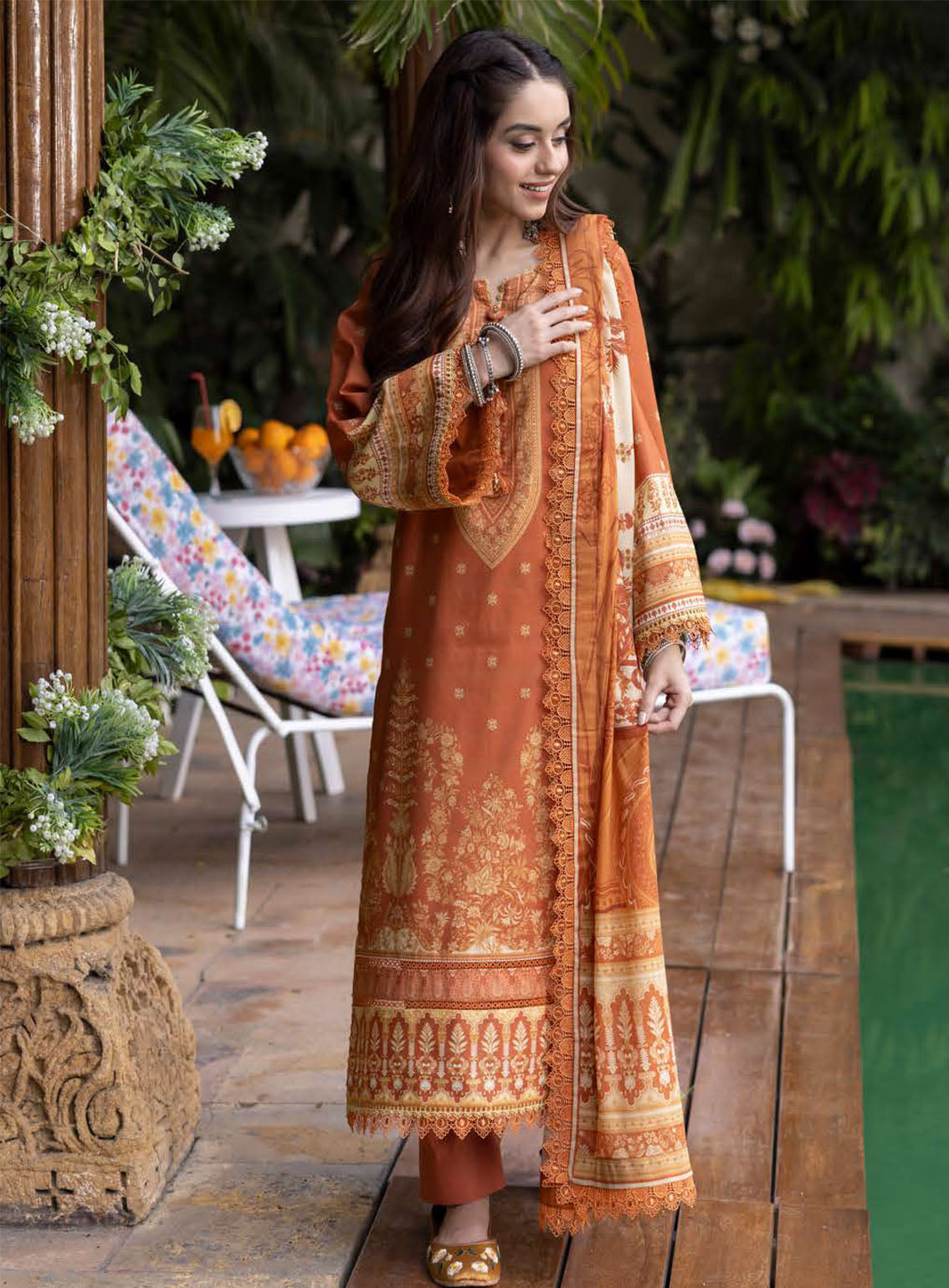 Asim Jofa Printed Lawn Suits Unstitched 3 Piece - AJ24BP AJGB-02 Asim Jofa Printed Lawn Suits Unstitched 3 Piece - AJ24BP AJGB-02