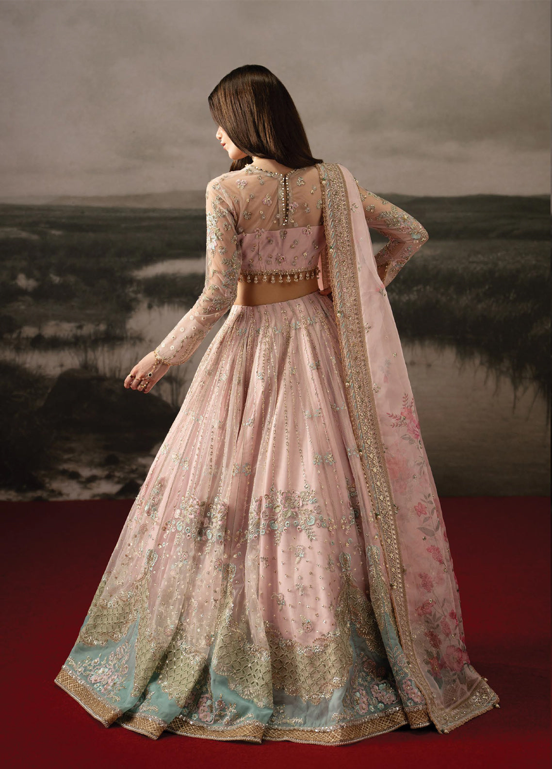 Aure By Afrozeh Formals Embroidered Net 3 Piece Unstitched Suit AF26AF D-1235 NOBLESSE Aure By Afrozeh Formals Embroidered Net 3 Piece Unstitched Suit AF26AF D-1235 NOBLESSE