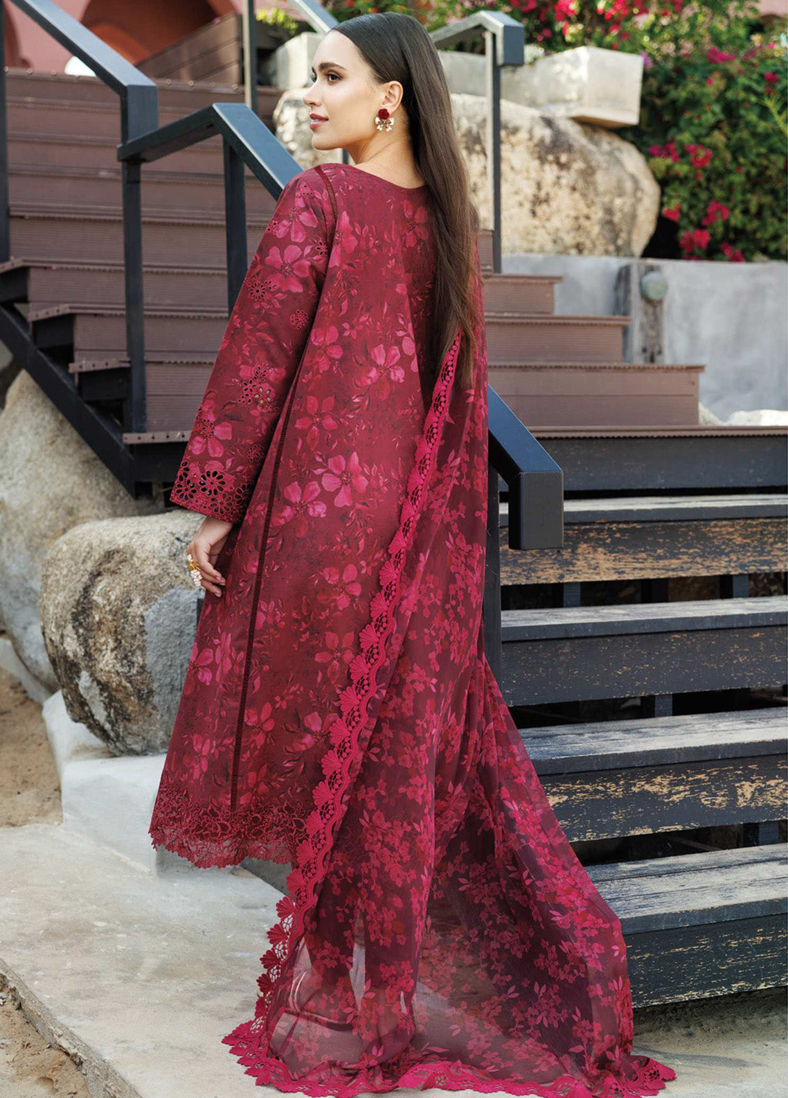 Aurea by Farasha Embroidered Lawn Suits Unstitched 3 Piece - FSH25AEL 01 MERLOT MUSE Aurea by Farasha Embroidered Lawn Suits Unstitched 3 Piece - FSH25AEL 01 MERLOT MUSE