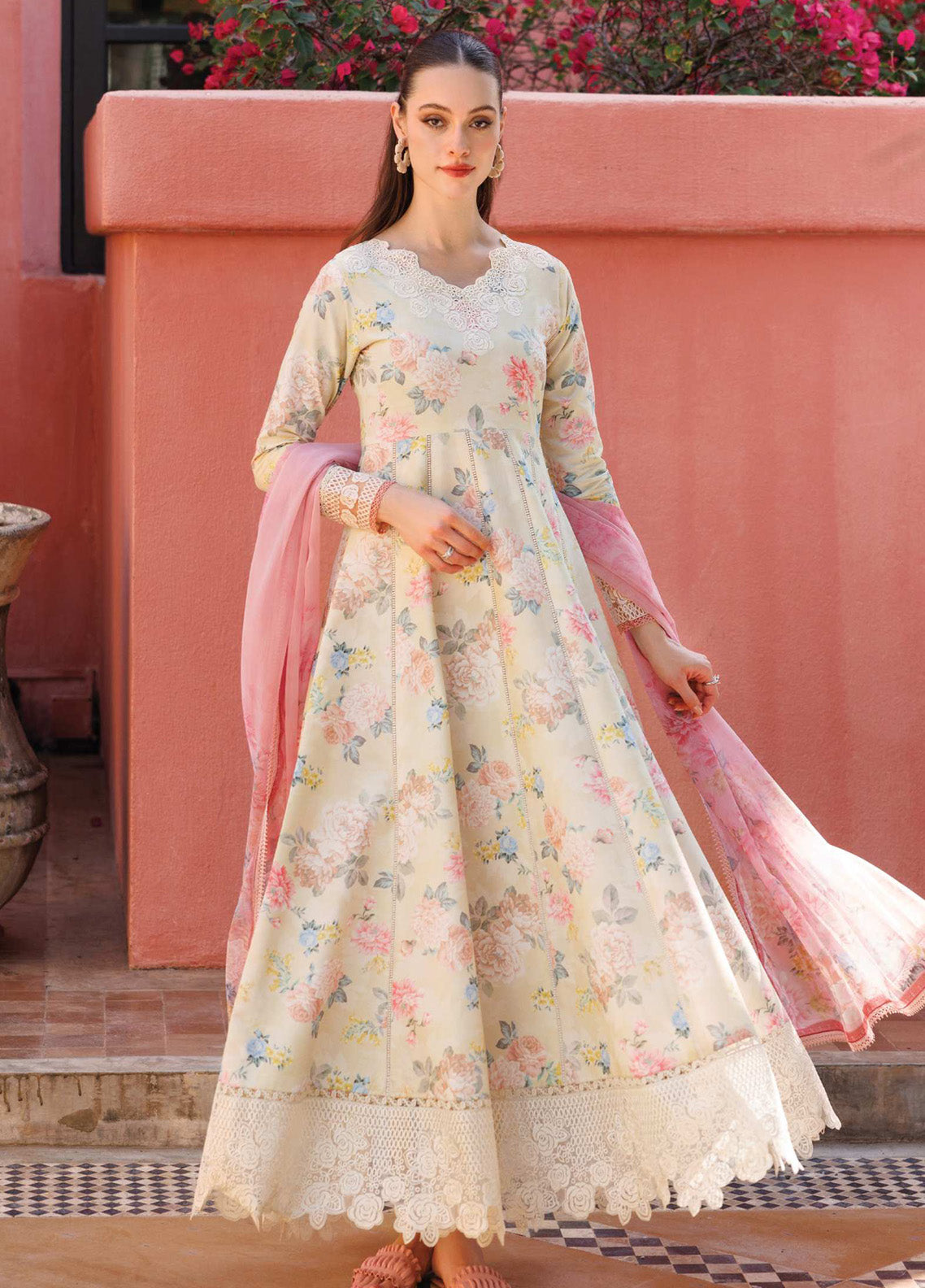 Aurea by Farasha Embroidered Lawn Suits Unstitched 3 Piece - FSH25AEL 06 MEADOW BLUSH Aurea by Farasha Embroidered Lawn Suits Unstitched 3 Piece - FSH25AEL 06 MEADOW BLUSH