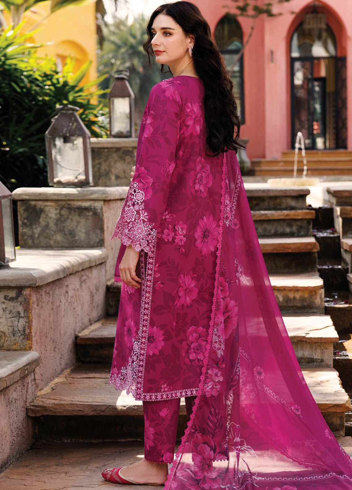 Aurea by Farasha Embroidered Lawn Suits Unstitched 3 Piece - FSH25AEL 07 FUCHSIA FLARE Aurea by Farasha Embroidered Lawn Suits Unstitched 3 Piece - FSH25AEL 07 FUCHSIA FLARE