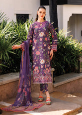 Aurea by Farasha Embroidered Lawn Suits Unstitched 3 Piece - FSH25AEL 09 MAJESTIC PURPLE
