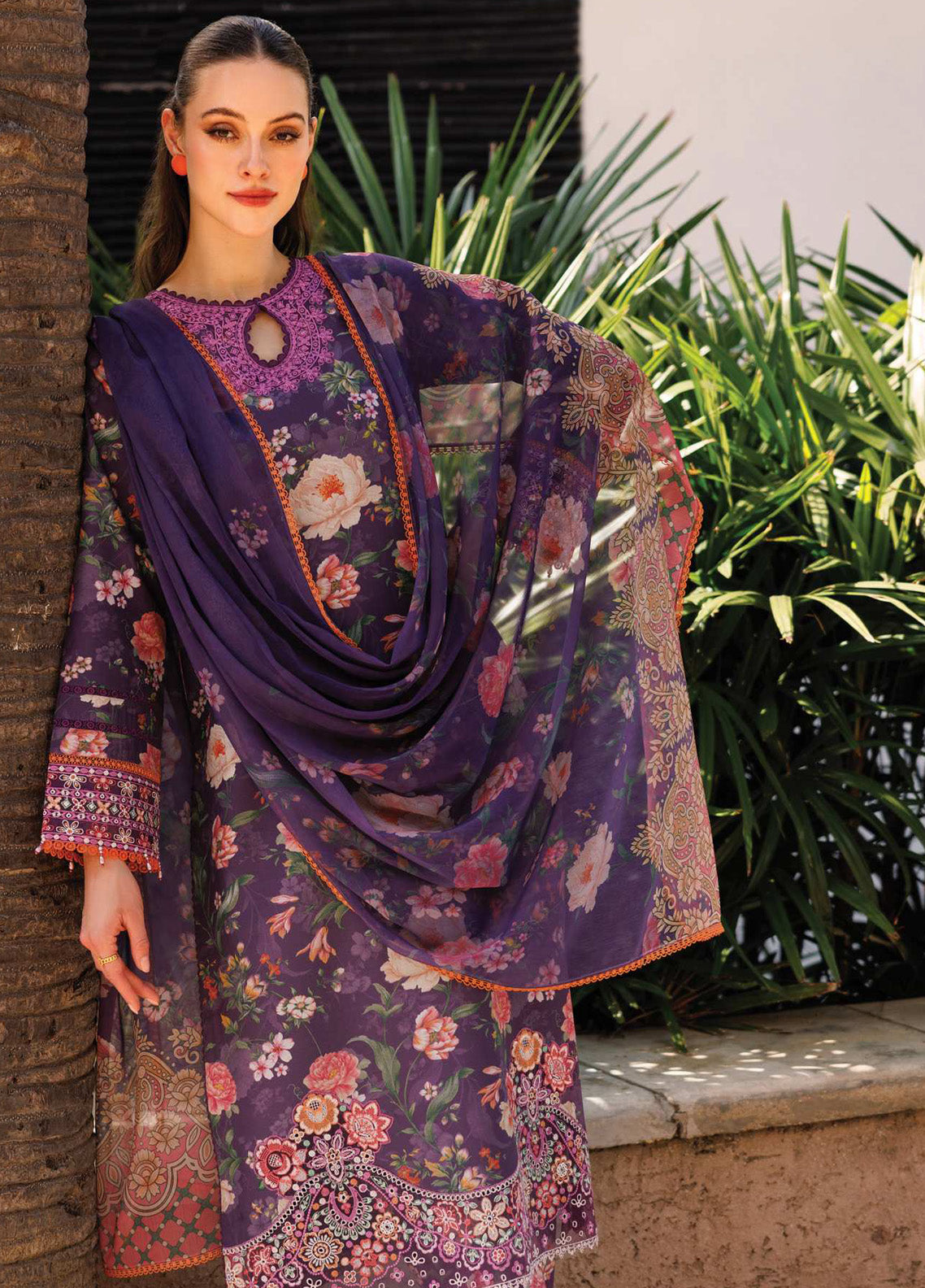 Aurea by Farasha Embroidered Lawn Suits Unstitched 3 Piece - FSH25AEL 09 MAJESTIC PURPLE Aurea by Farasha Embroidered Lawn Suits Unstitched 3 Piece - FSH25AEL 09 MAJESTIC PURPLE