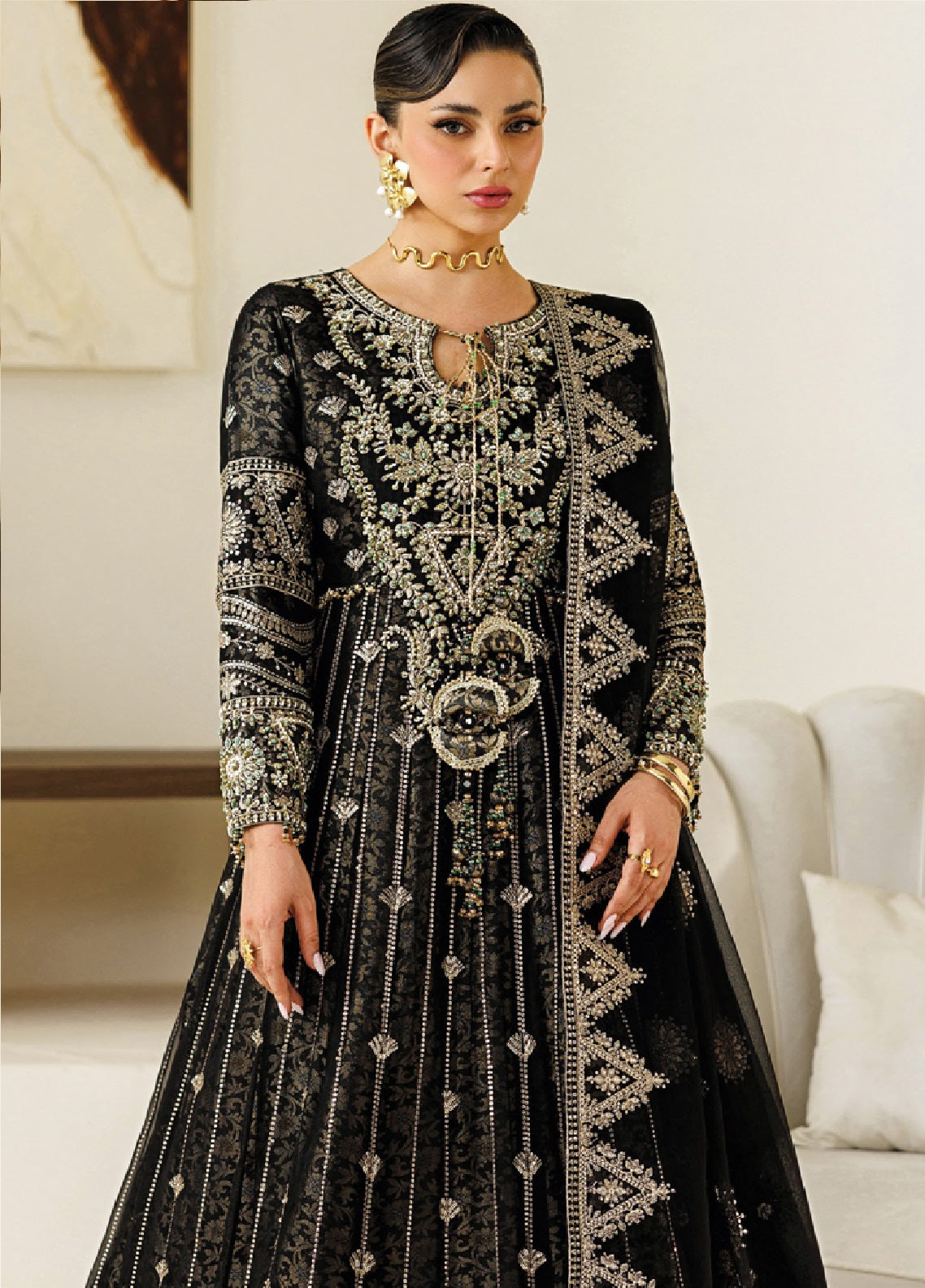 Aymal By Alizeh Fashion Handcrafted Bamber Chiffon 3 Piece Unstitched Suit AF26AHBC D-AF-BHM-4073 BLANC Aymal By Alizeh Fashion Handcrafted Bamber Chiffon 3 Piece Unstitched Suit AF26AHBC D-AF-BHM-4073 BLANC