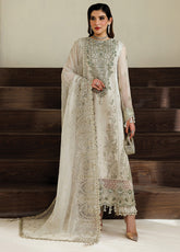 Aymal By Alizeh Fashion Handcrafted Bamber Chiffon 3 Piece Unstitched Suit AF26AHBC D-AF-BHM-4074 NAVYA