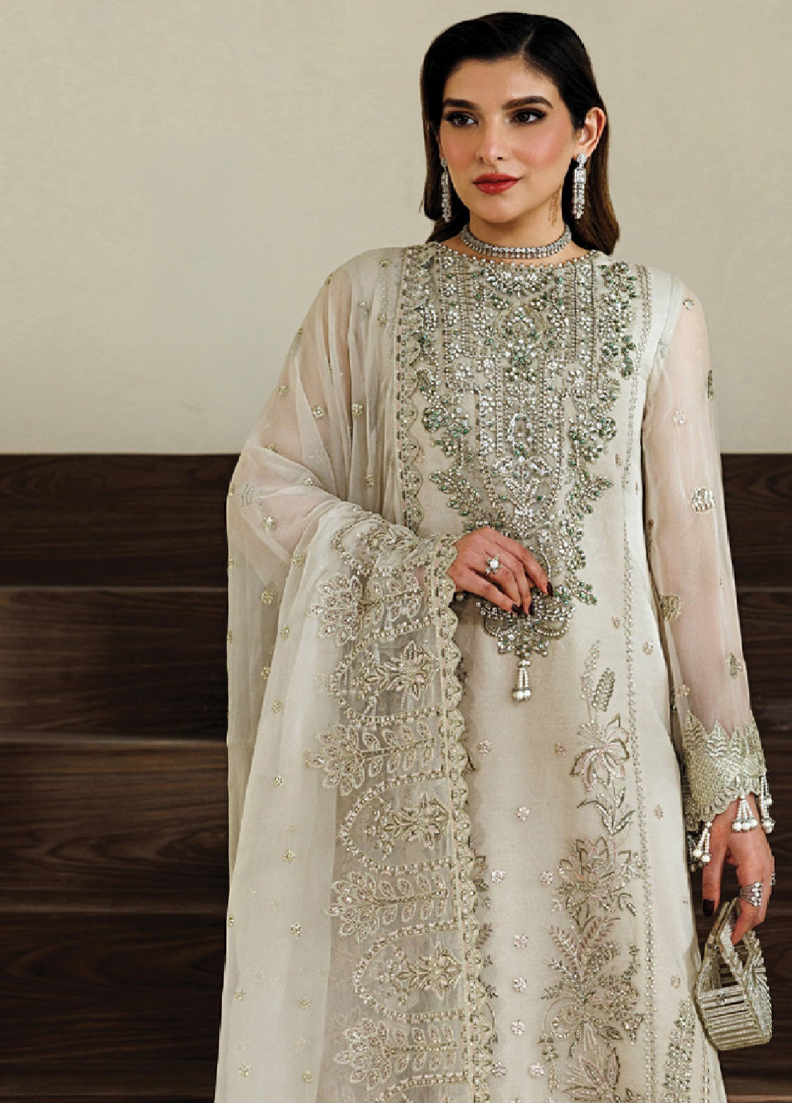 Aymal By Alizeh Fashion Handcrafted Bamber Chiffon 3 Piece Unstitched Suit AF26AHBC D-AF-BHM-4074 NAVYA Aymal By Alizeh Fashion Handcrafted Bamber Chiffon 3 Piece Unstitched Suit AF26AHBC D-AF-BHM-4074 NAVYA