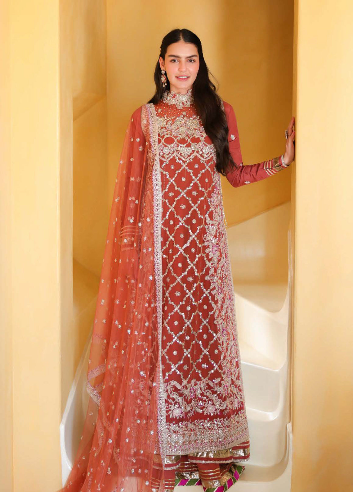 Bachelorette Chronicles By Mushq Embroidered Chiffon 3 Piece Unstitched Suit MQ26BCC D-03 ROSE ROMANCE Bachelorette Chronicles By Mushq Embroidered Chiffon 3 Piece Unstitched Suit MQ26BCC D-03 ROSE ROMANCE